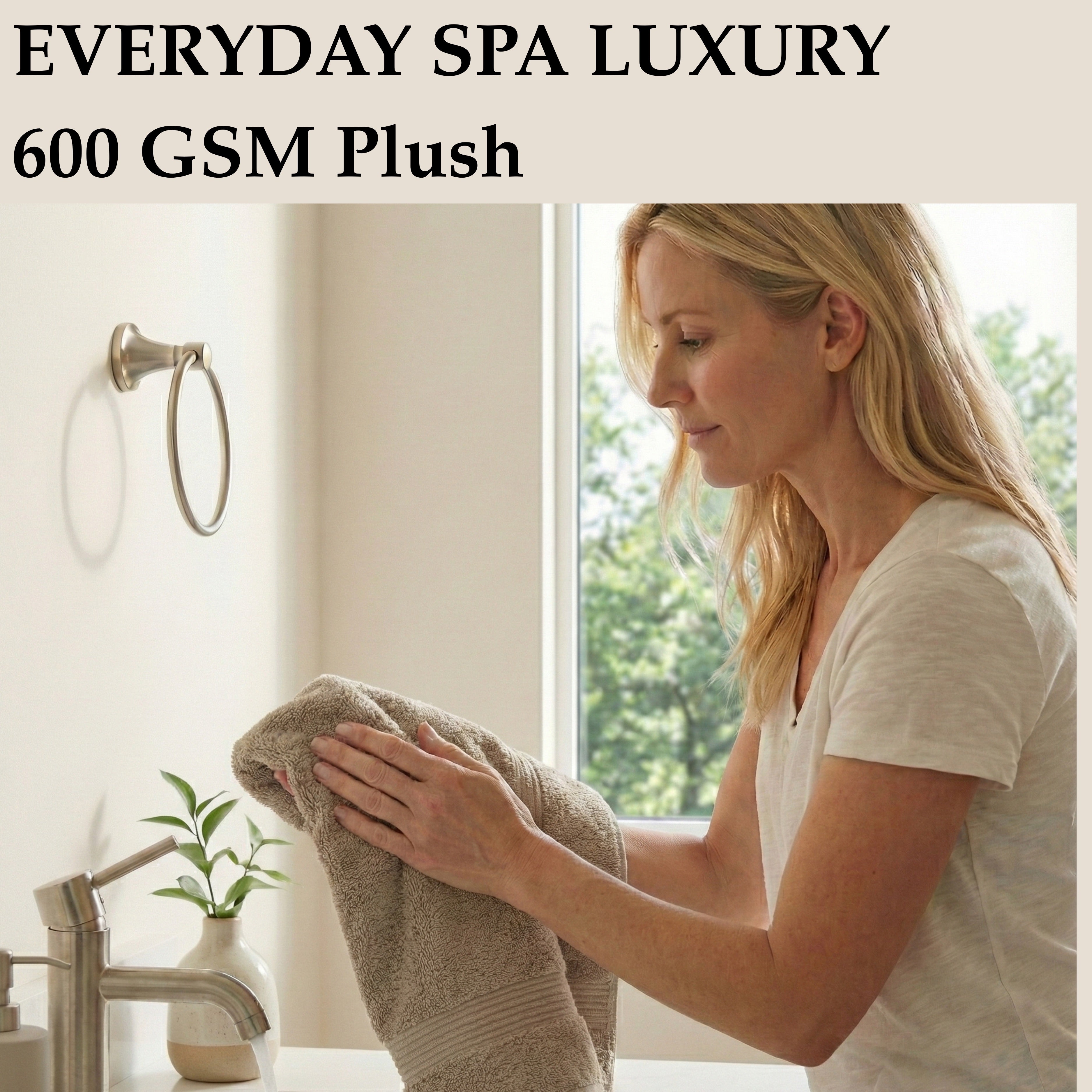 Boulevard Series Taupe Quartz Cotton Hand Towel Sets – Soft & Absorbent | 3 Pieces