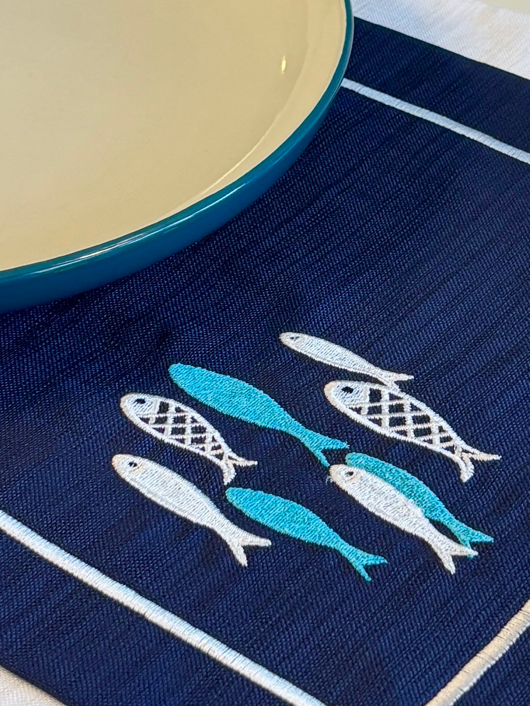 Nautical table mat in Azure color