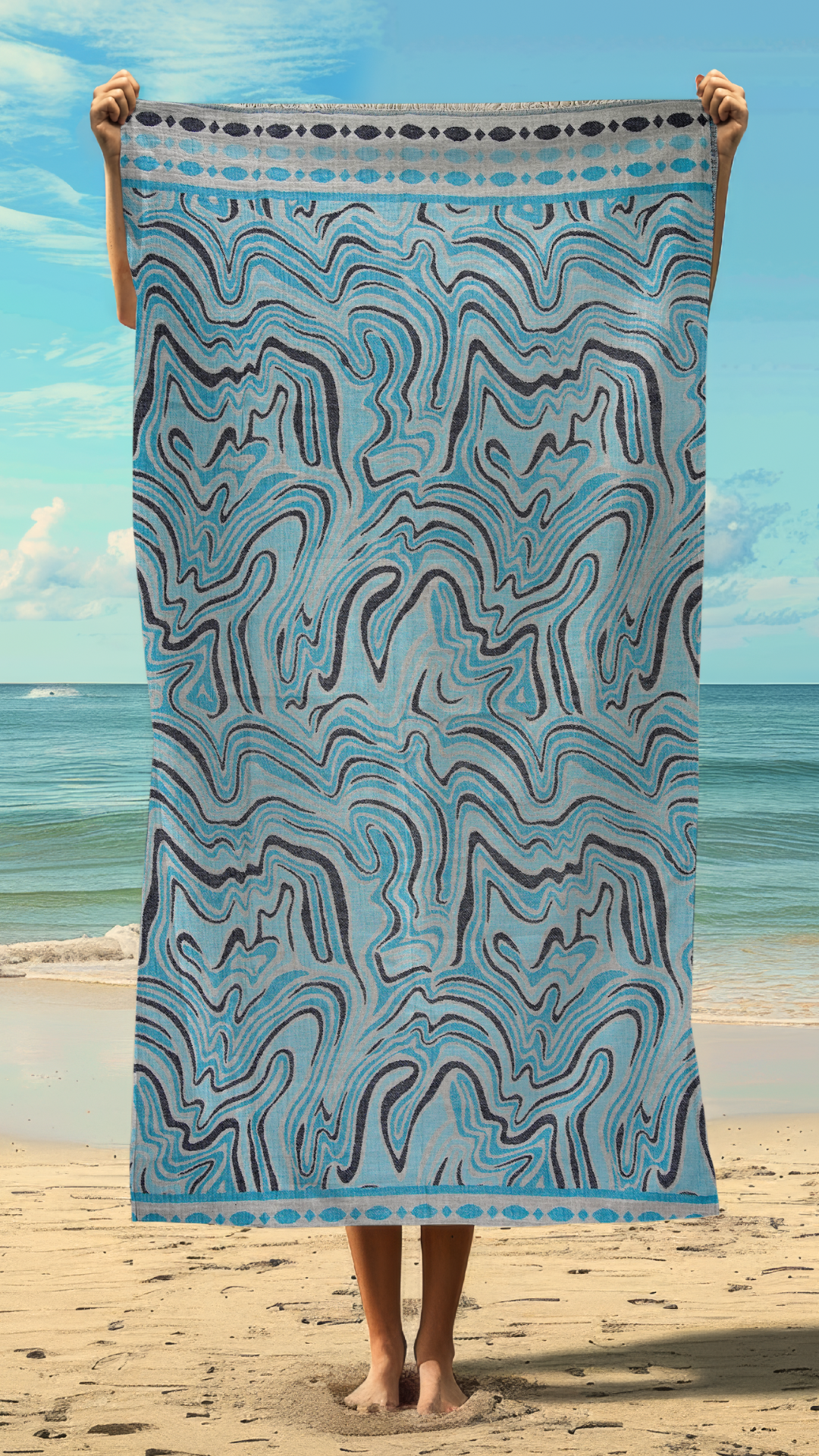 Corfu Cotton Beach Towel – Soft & Absorbent | 1 Piece