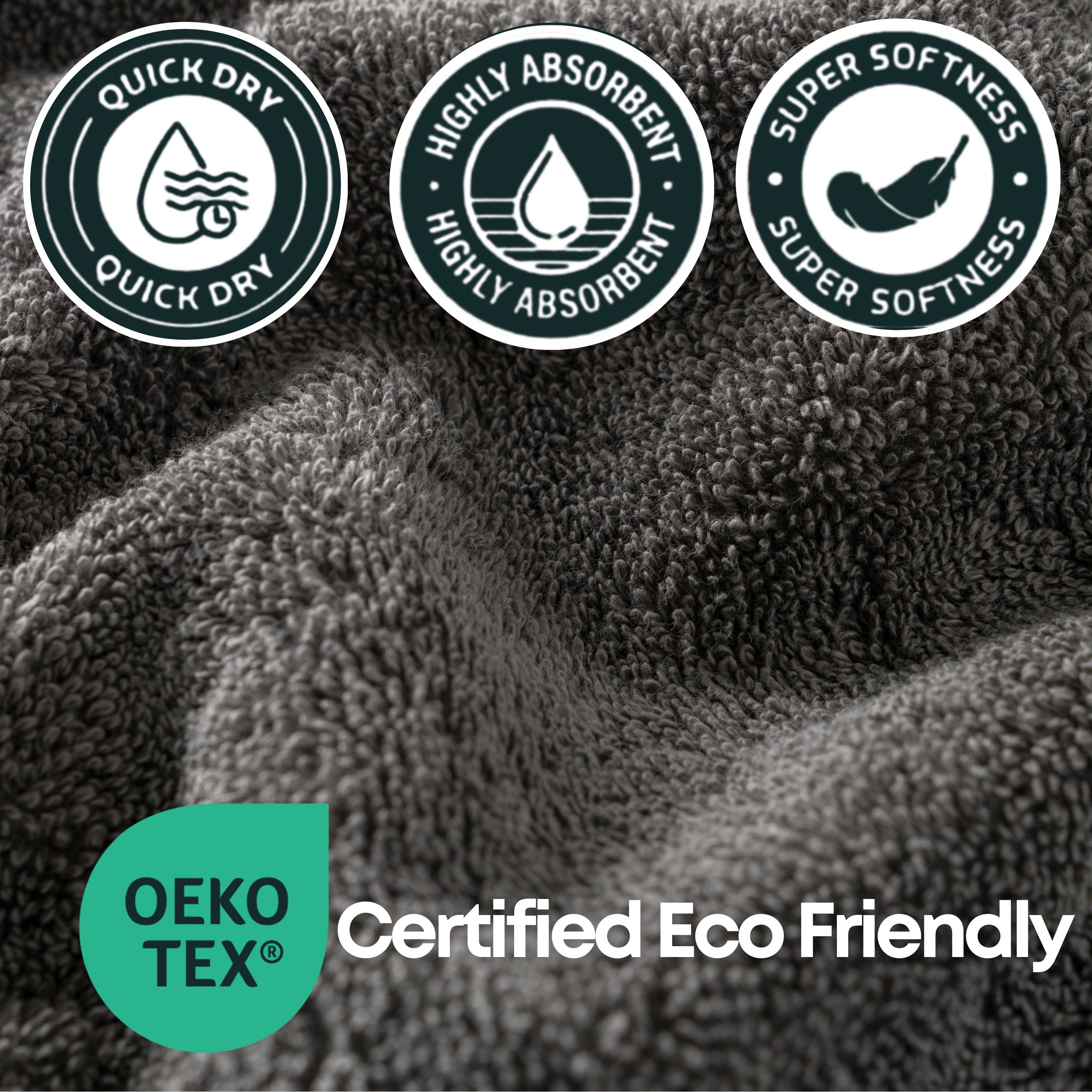 Boulevard Series Silver Cotton Hand Towel Sets – Soft & Absorbent | 3 Pieces