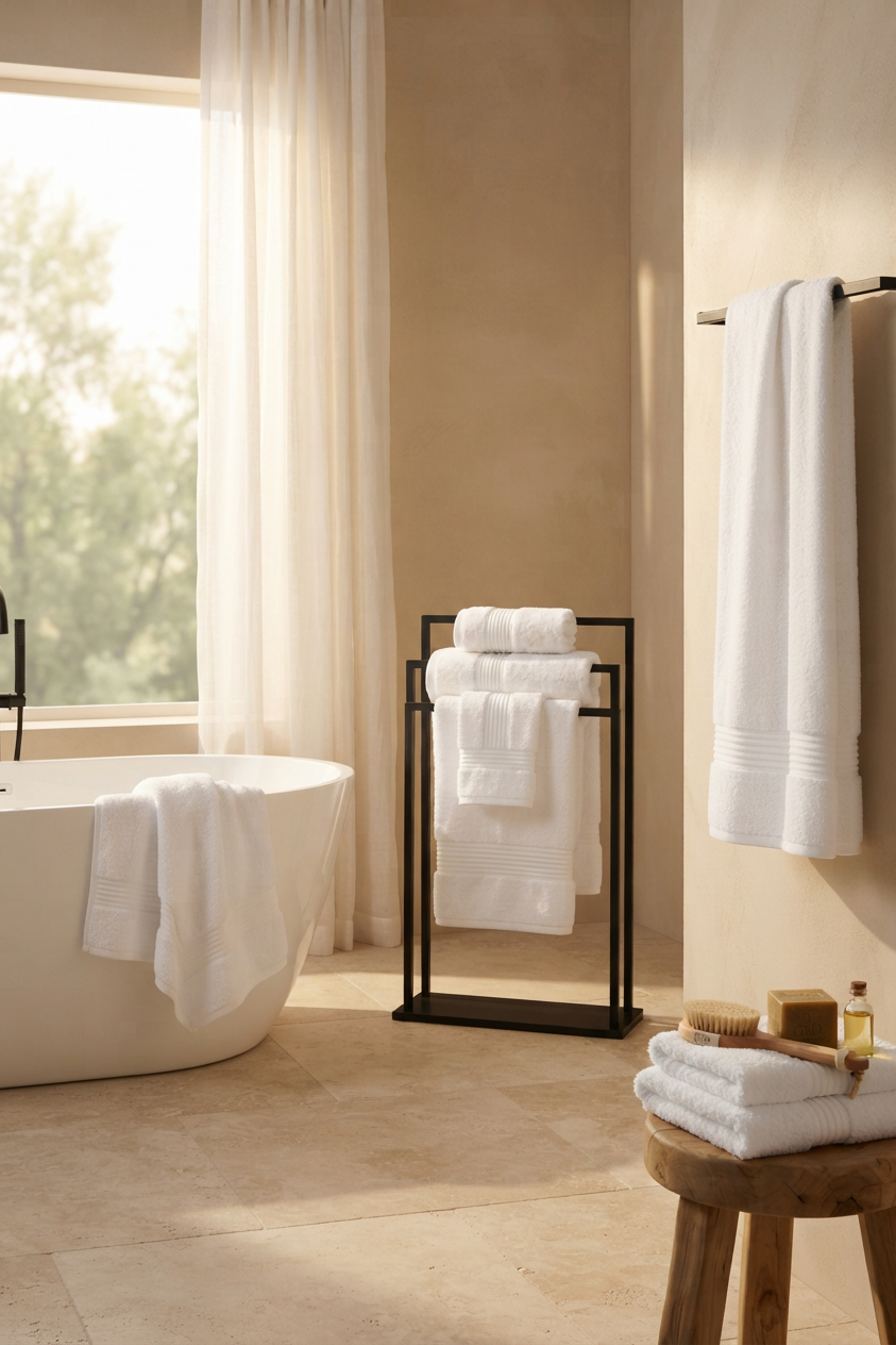 Boulevard Series Ice White Cotton Mix Size Towel Sets – Soft & Absorbent | 3 Pieces