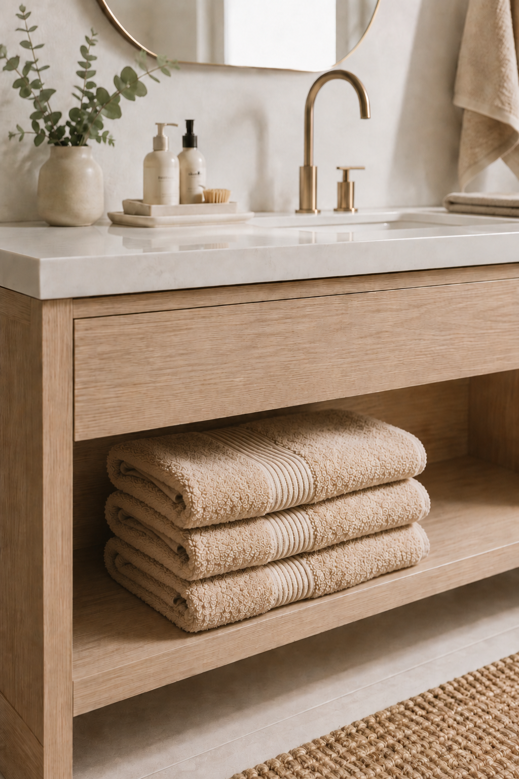 Ensemble de serviettes à main en coton Ivory de la série Boulevard – Douces et absorbantes | 3 pièces