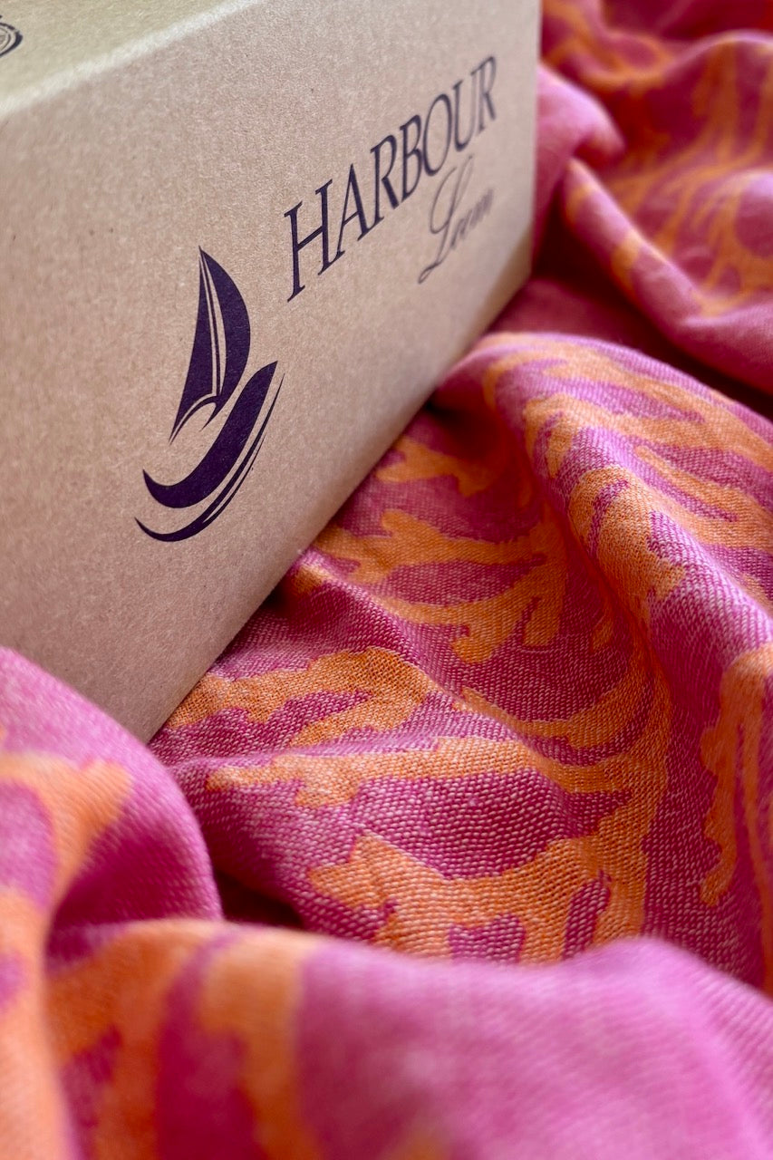 Harbourloom colourful 100% cotton eco-friendly beach towel – ultra-absorbent, fast-drying, lightweight design ideal for beach days, pool parties, and summer travel.