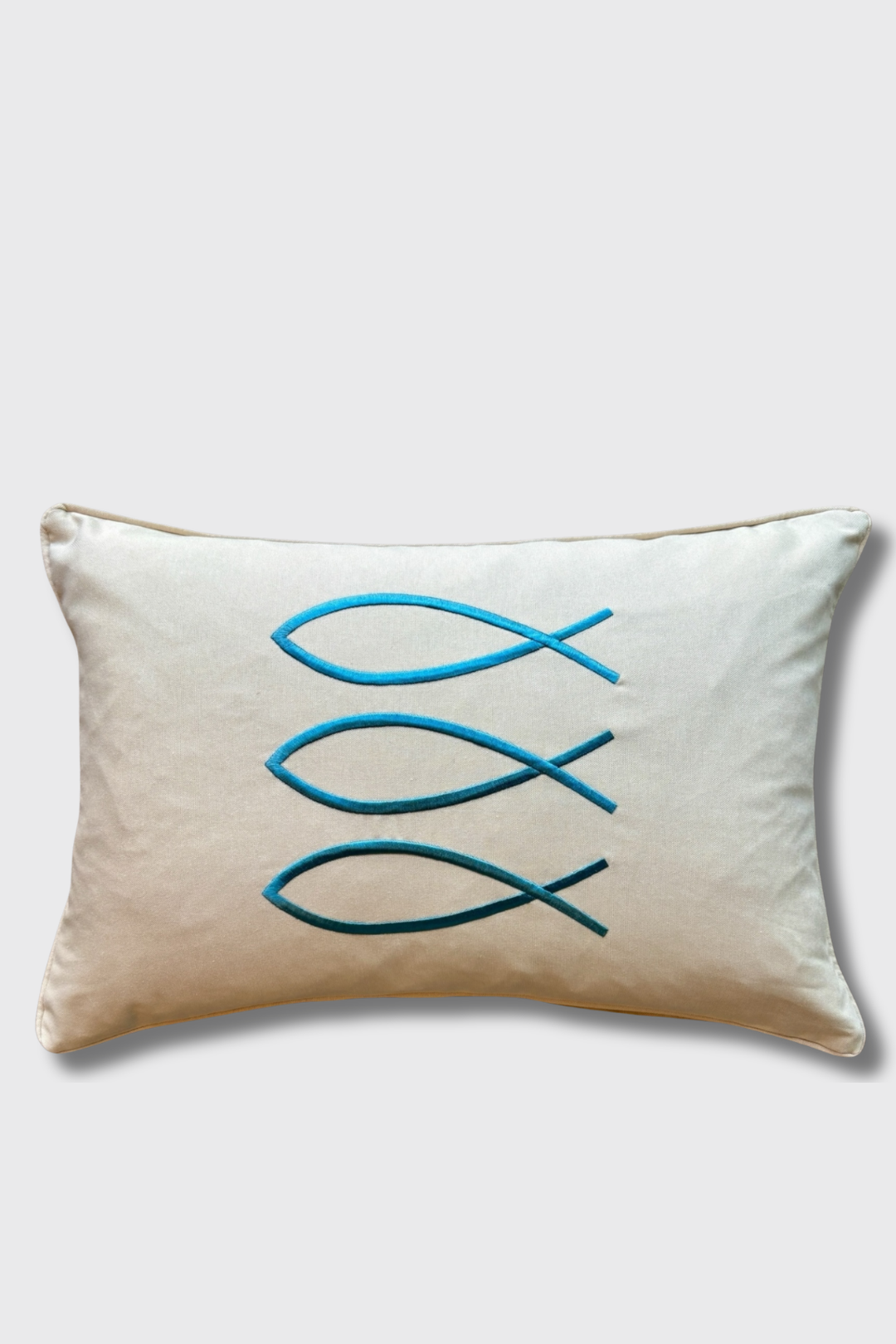 Trifin Embroidered Pillow Cover – Sand | 16x24"