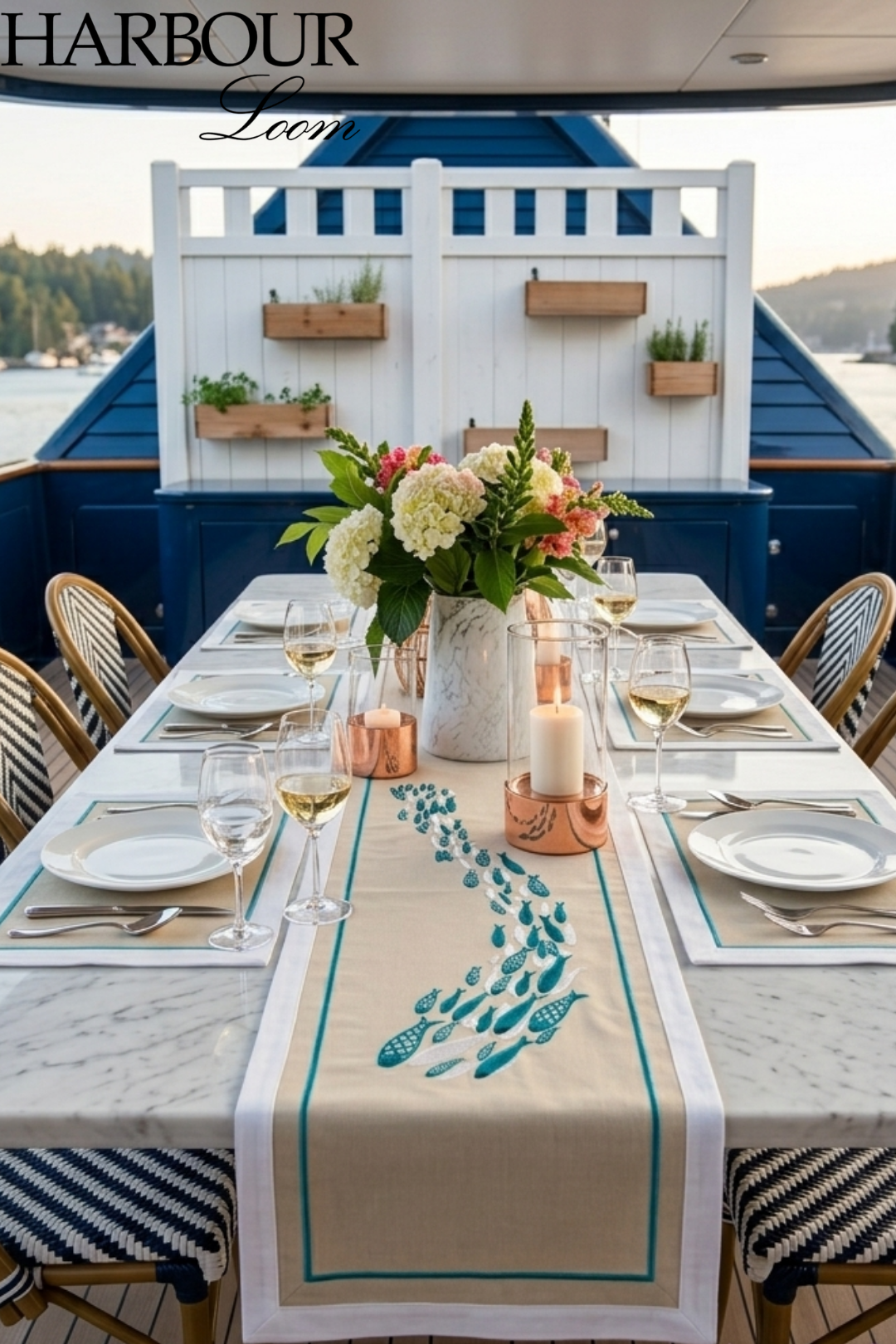 Aqua Dance Table Runner – Sand