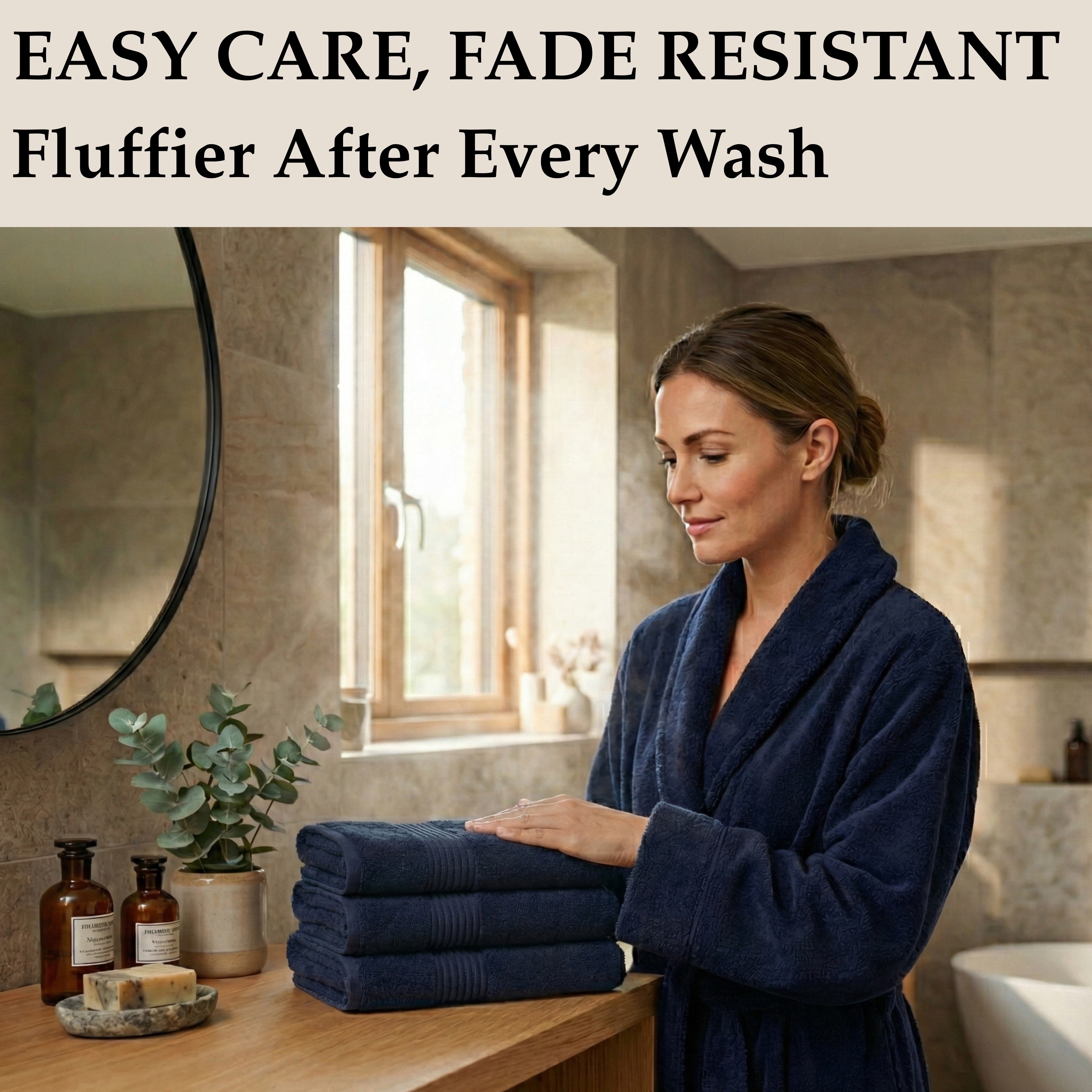 Boulevard Series Azure Cotton Hand Towel Sets – Soft & Absorbent | 3 Pieces