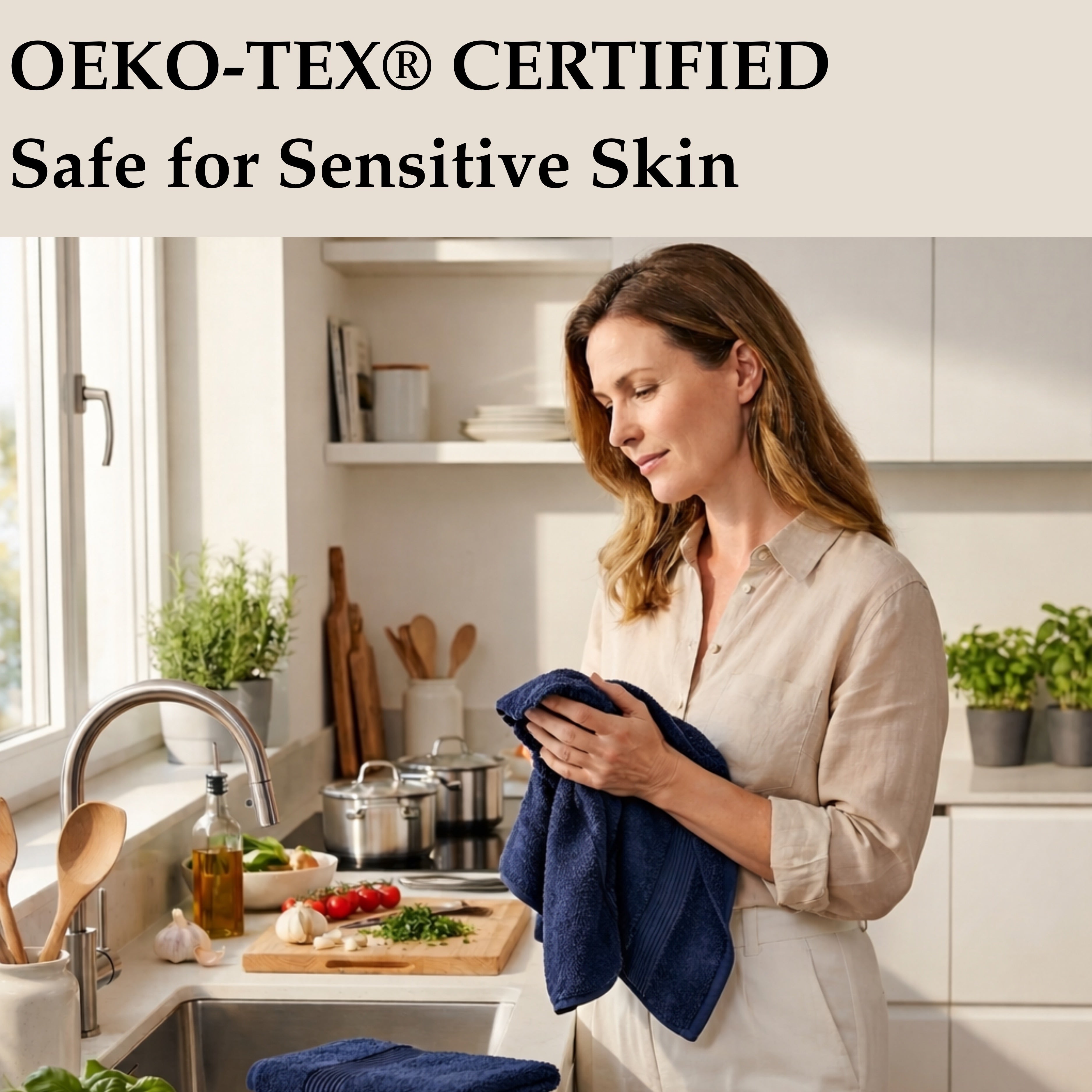 Boulevard Series Azure Cotton Hand Towel Sets – Soft & Absorbent | 3 Pieces