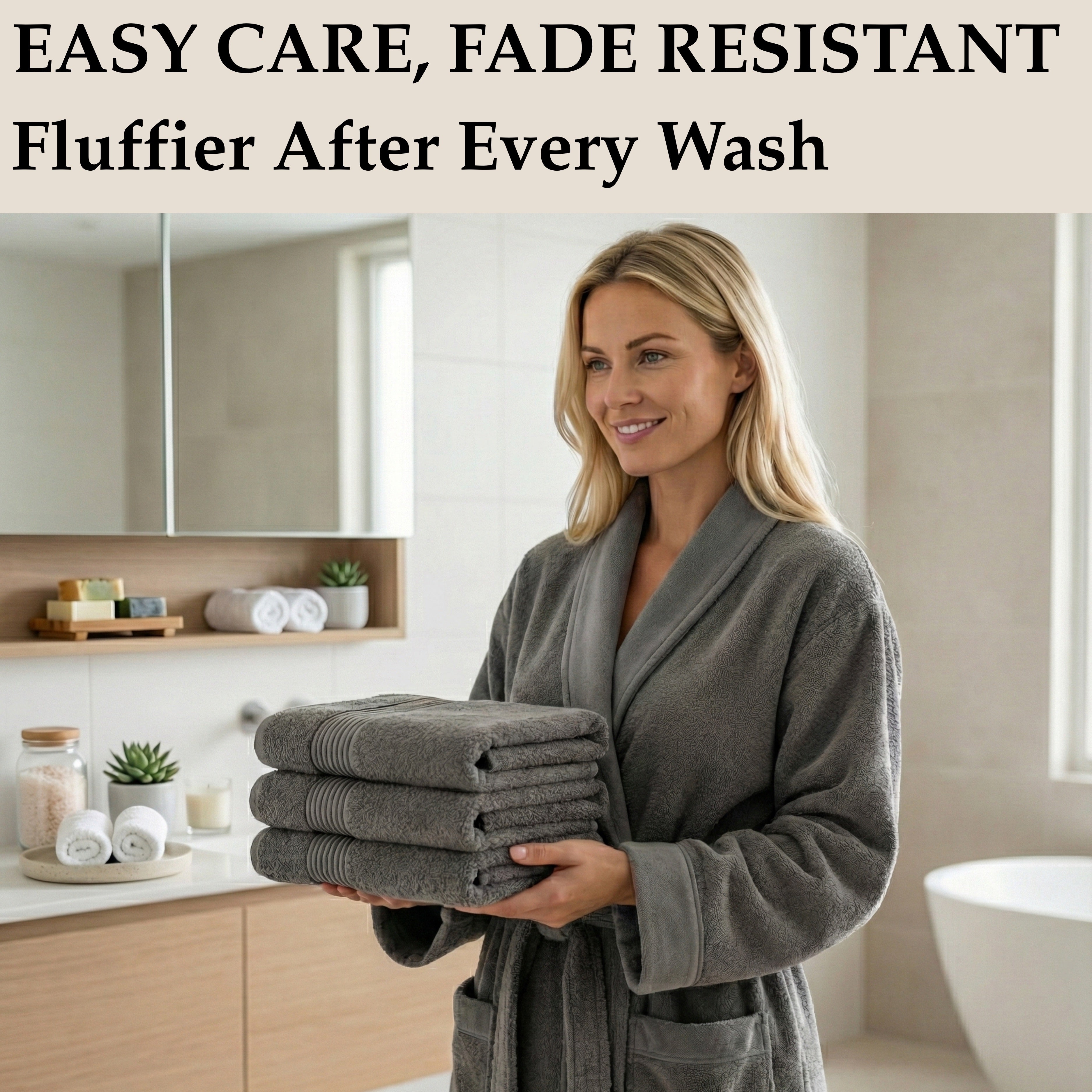 Boulevard Series Silver Cotton Hand Towel Sets – Soft & Absorbent | 3 Pieces