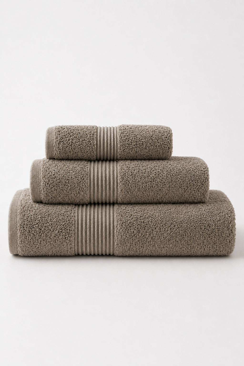 Boulevard Series Quartz Taupe Cotton Mix Size Towel Sets – Soft & Absorbent | 3 Pieces
