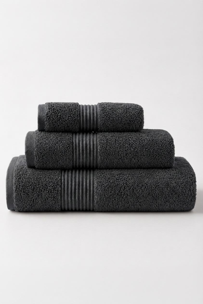 Boulevard Series Silver Grey Cotton Mix Size Towel Sets – Soft & Absorbent | 3 Pieces