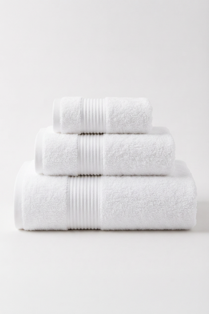 Ensemble de serviettes en coton Ice de la série Boulevard  – Douces et absorbantes | 3 pièces