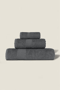 Boulevard Series Silver Cotton Mix Size Towel Sets – Soft & Absorbent | 3 Pieces