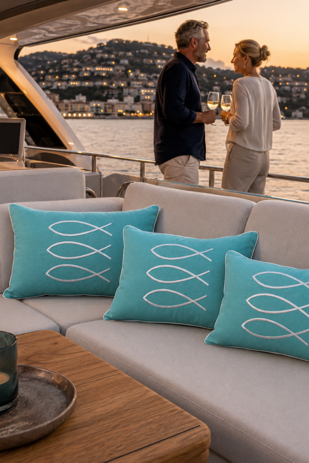 Trifin Embroidered Pillow Cover – Turquoise | 16x24"