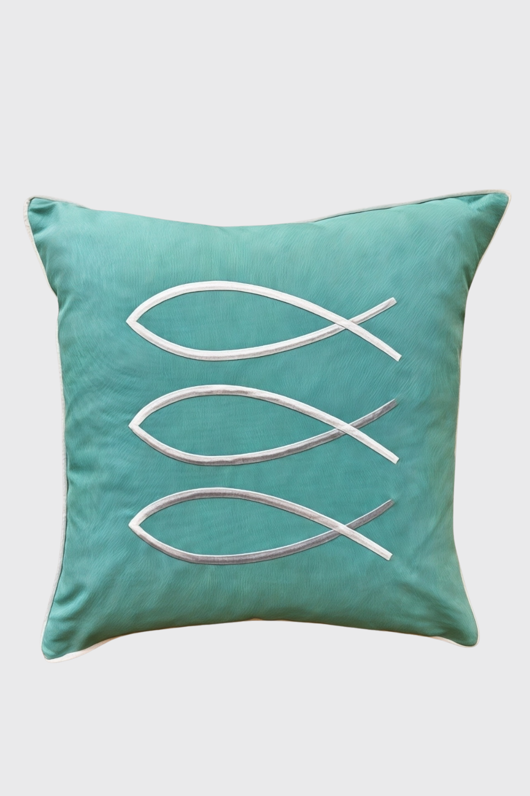 Trifin Embroidered Pillow Cover – Turquoise | 18x18"