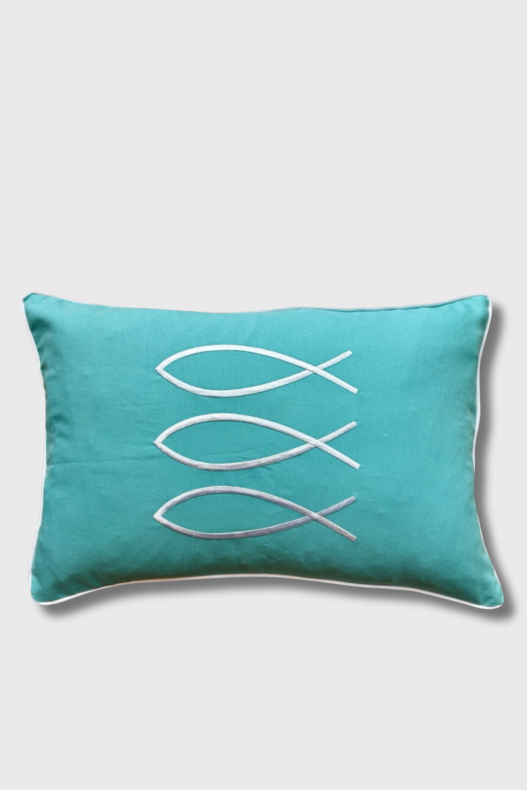 Trifin Embroidered Pillow Cover – Turquoise | 16x24"