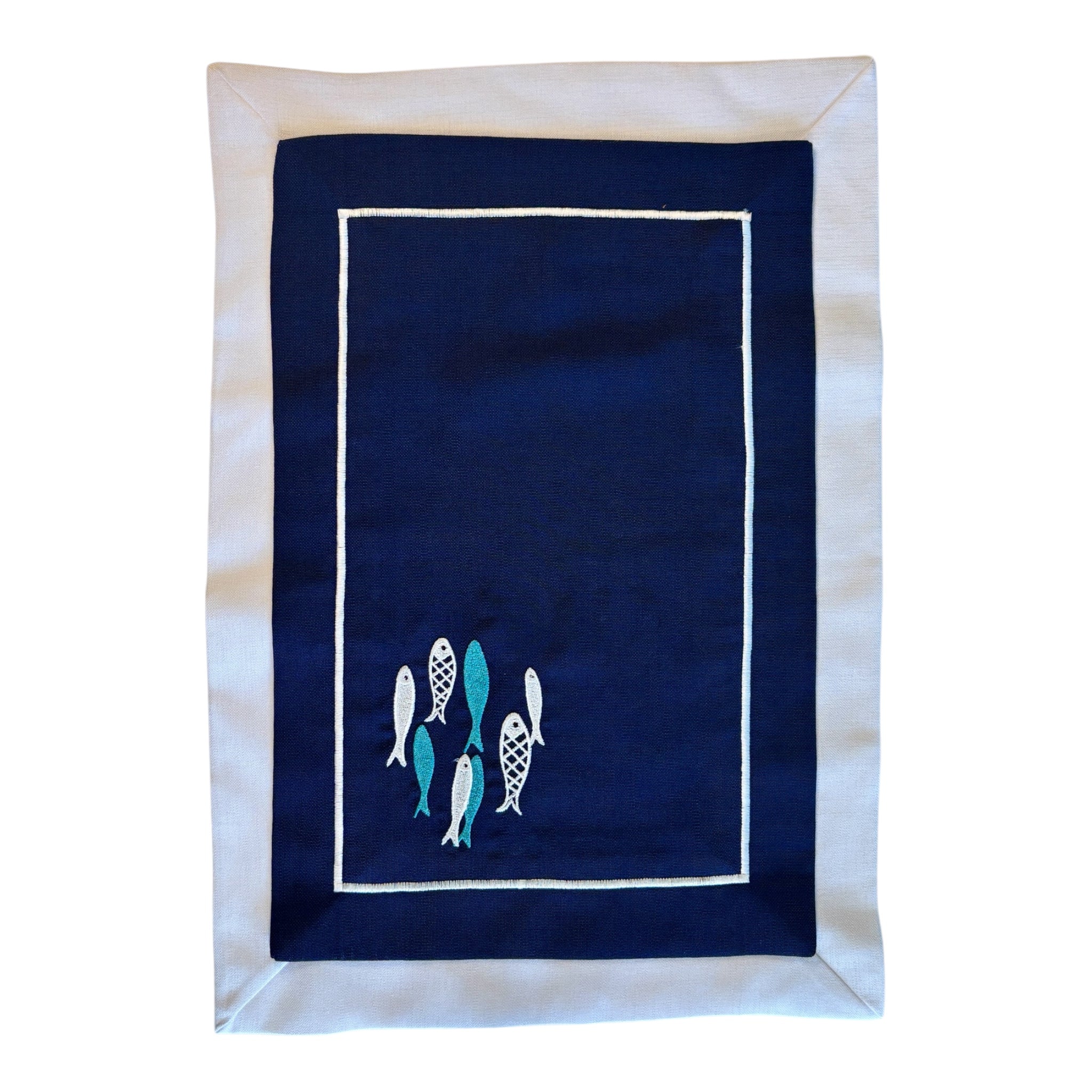 4x20 Inches35x50 Centimeters Aqua Dance nautical table mat in Azure color