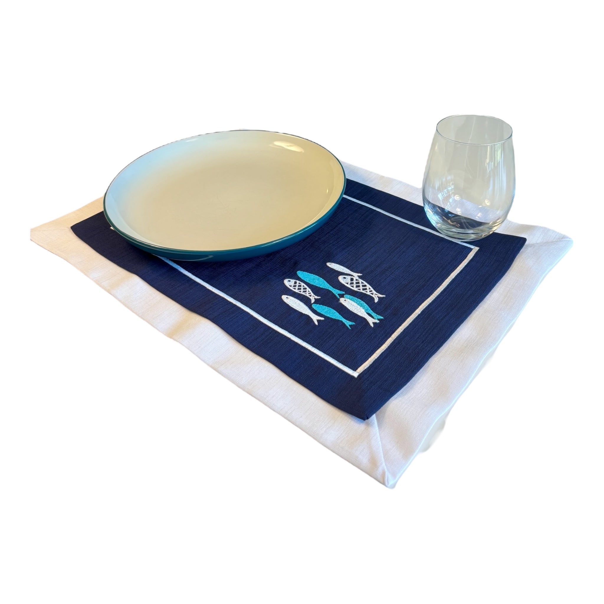Nautical table mat in Azure color