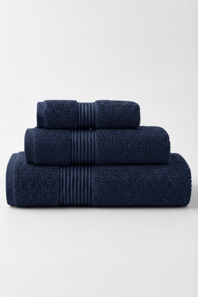 Boulevard Series Azure Blue Cotton Mix Size Towel Sets – Soft & Absorbent | 3 Pieces
