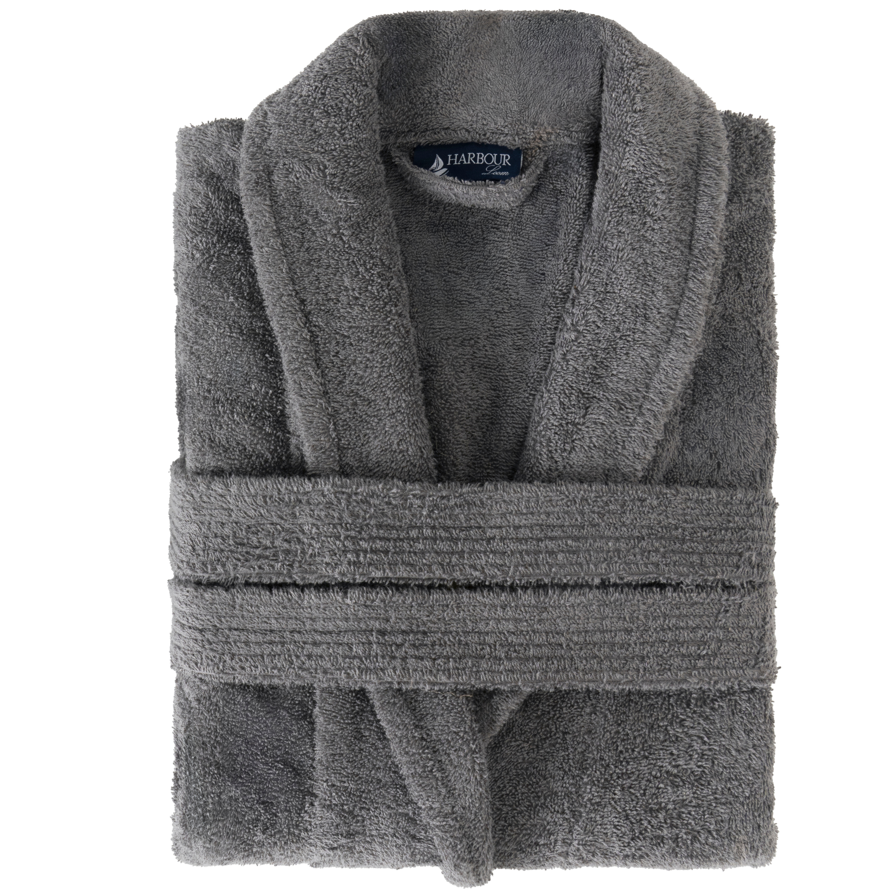 Harbourloom Silver Grey Bathrobe 100% Turkish Cotton Terry Cloth Spa Hotel Soft Absorbent Housecoat Luxury Gift| 1 Piece