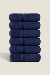 Boulevard Series Azure Cotton Face Towel Sets – Soft & Absorbent | 6 Pieces