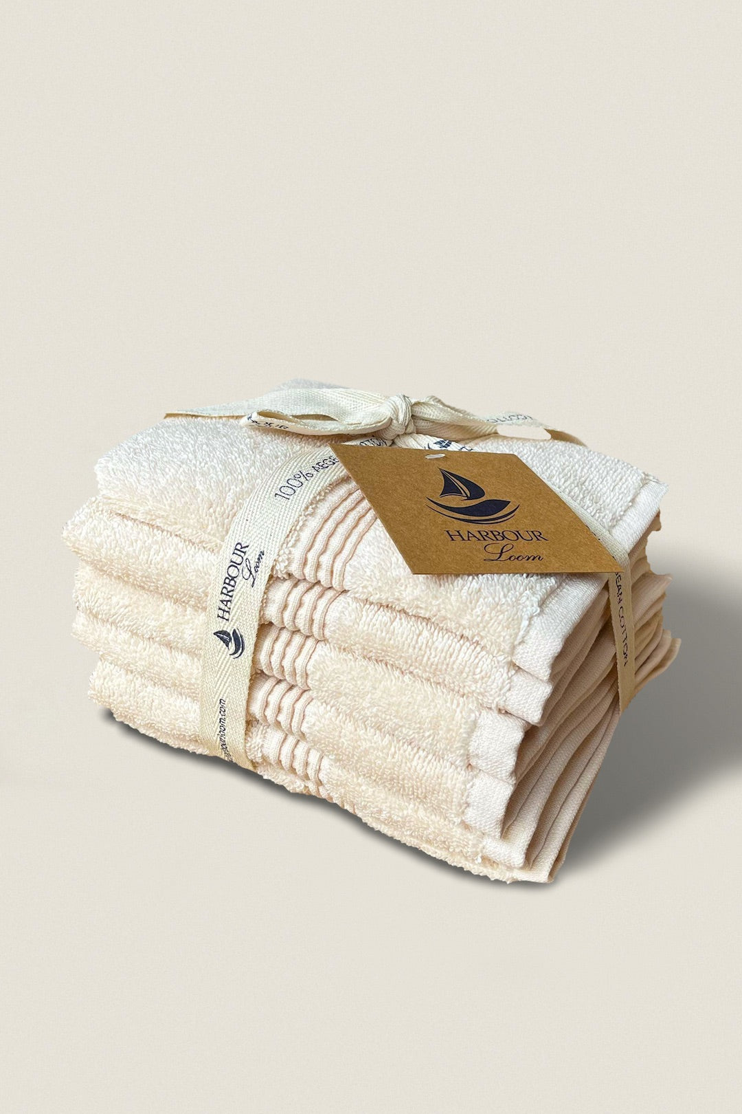 Elegant bath towel set bundles neatly stacked, showcasing soft, plush textures
