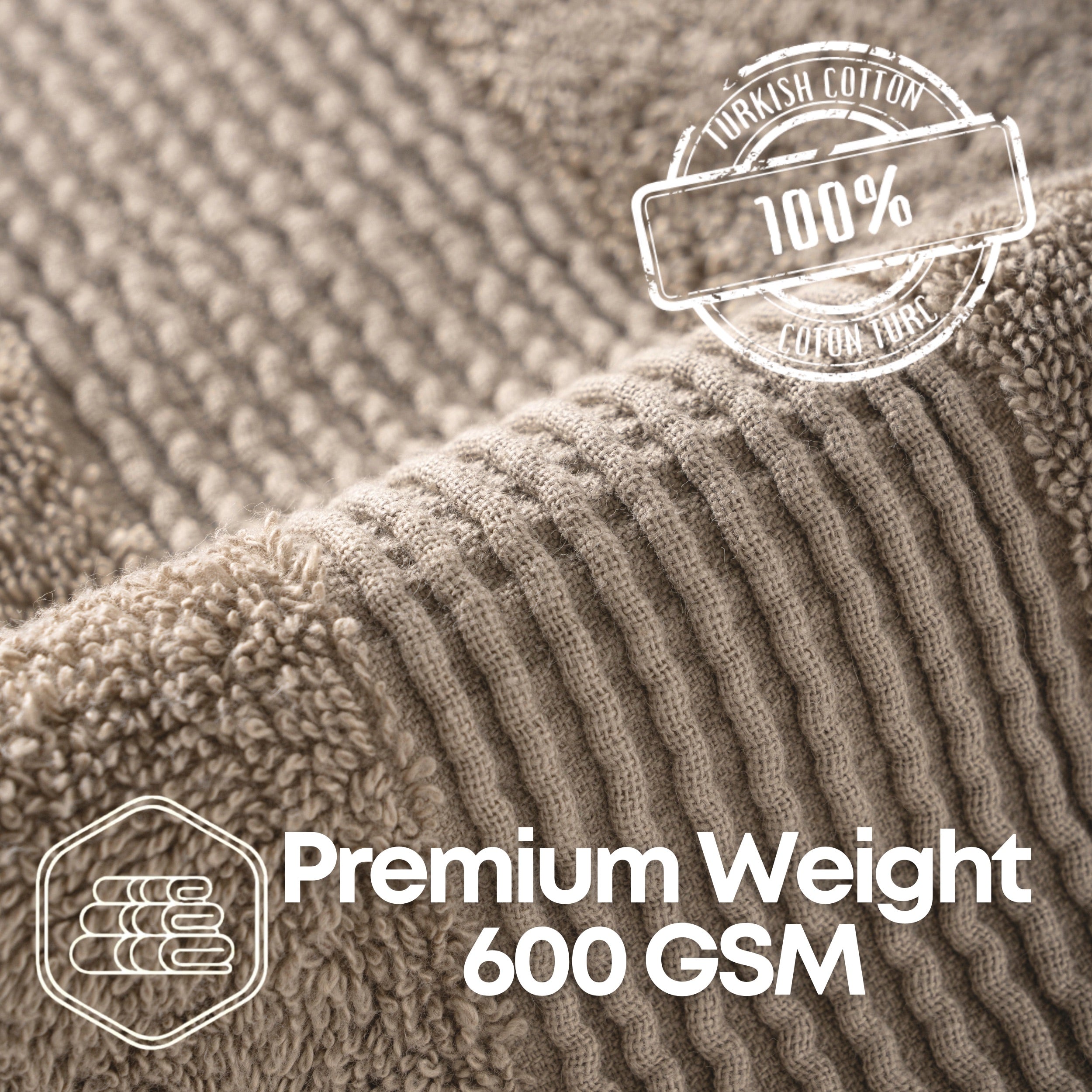 Boulevard Series Taupe Quartz Cotton Hand Towel Sets – Soft & Absorbent | 3 Pieces