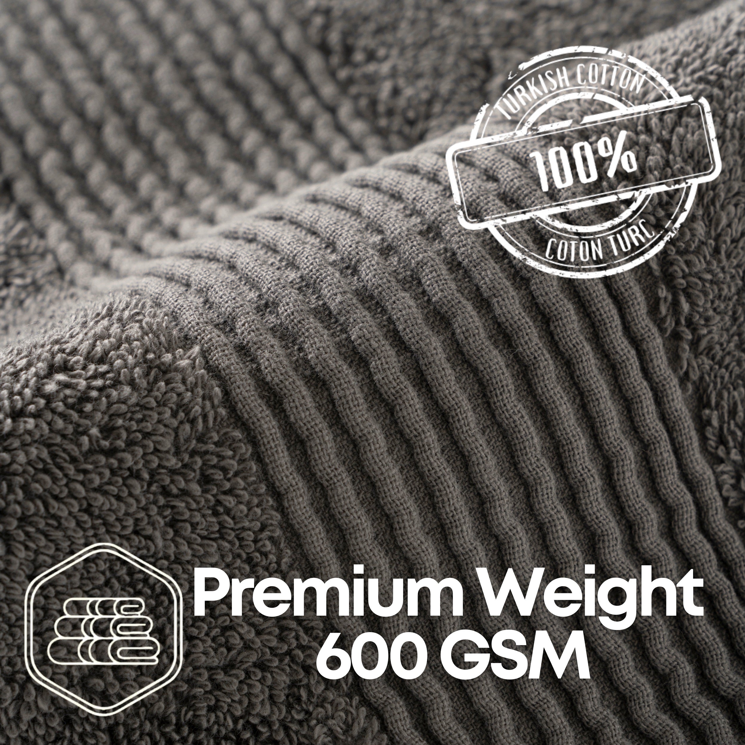 Boulevard Series Silver Cotton Hand Towel Sets – Soft & Absorbent | 3 Pieces