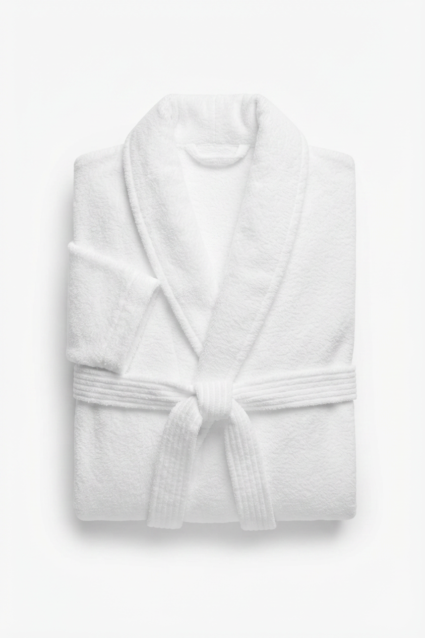 Harbour Loom Mood Series Relaxed Fit Men's Bathrobe Ice White 100% Turkish Cotton Terry Cloth Spa Hotel Quality Soft Absorbent Housecoat Luxury Gift| 1 Piece
