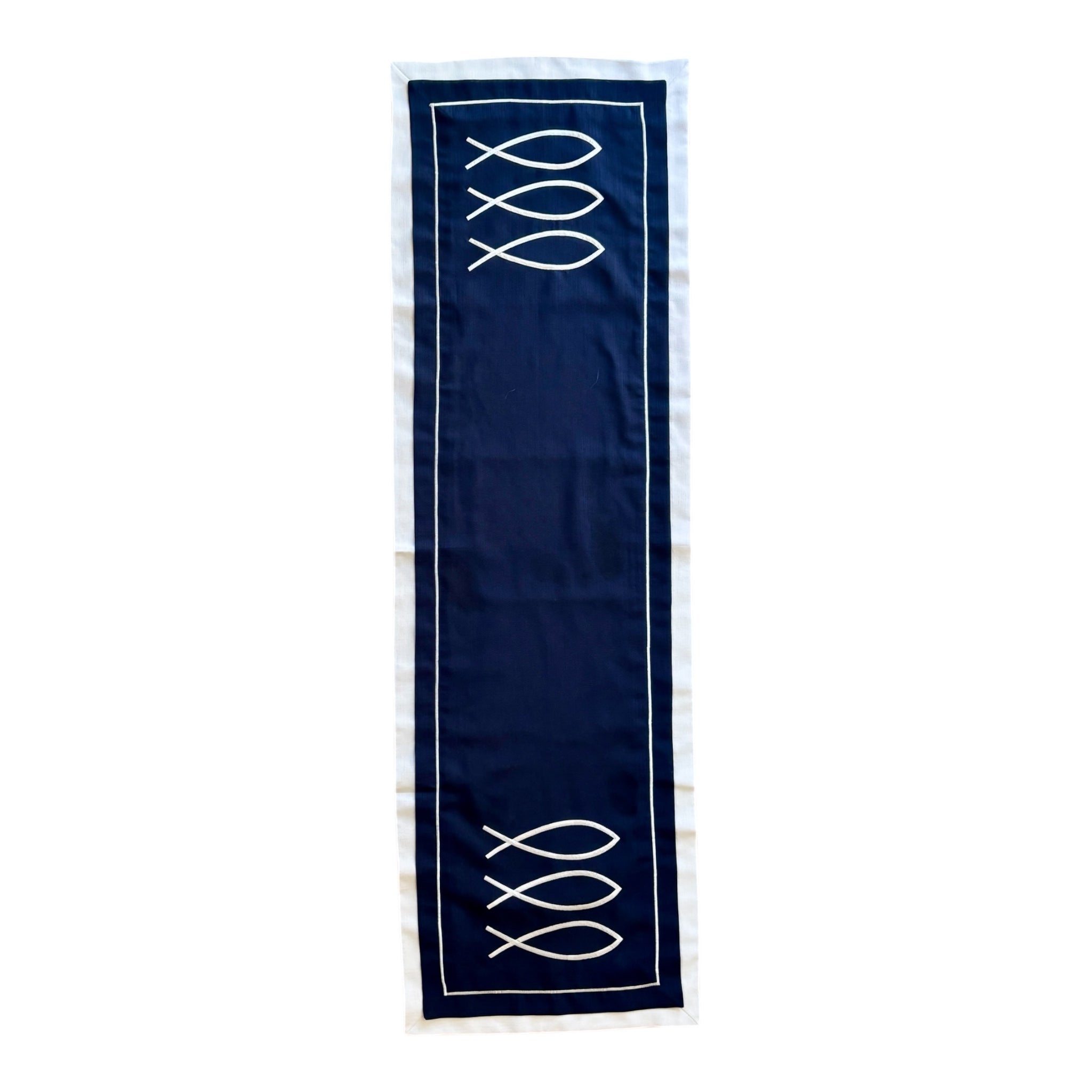 Nautical table runner in Azure color