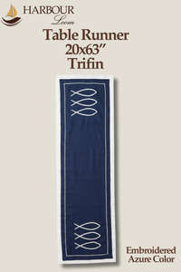 Trifin Azure Colored Table Runner 20x63”