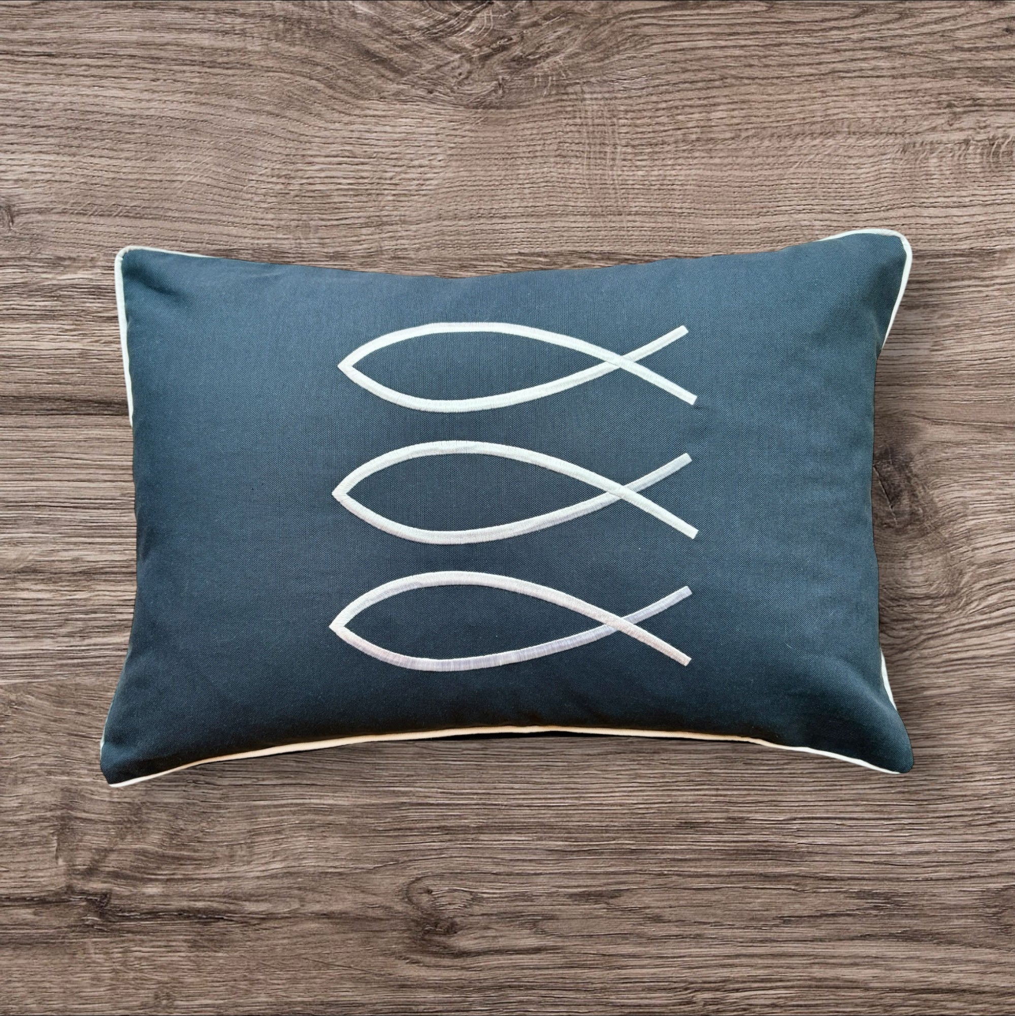 Trifin decorative pillow in Azure color
