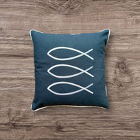 Trifin Azure Color Pillow  Embroidery Cover 18