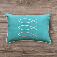 Trifin Turquoise Color Embroidery Pillow Cover 16