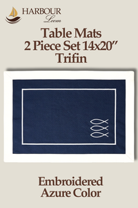 Trifin Azure Colored Place Mat 14x20” | 2 Pieces
