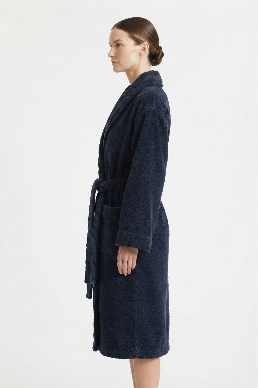 Harbour Loom Mood Series Relaxed Fit Women's Bathrobe Azure Blue 100% Turkish Cotton Terry Cloth Spa Hotel Quality Soft Absorbent Housecoat Luxury Gift| 1 Piece