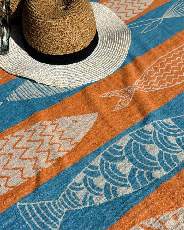 Colourful and stylish beach towel, the perfect fashion accessory to complement your bikini and swimsuits. Soft, very durable, and the ideal weight for use as a towel, shawl, or blanket. Lightweight, quick-dry 100% Aegean, Egyptian, Turkish cotton.
