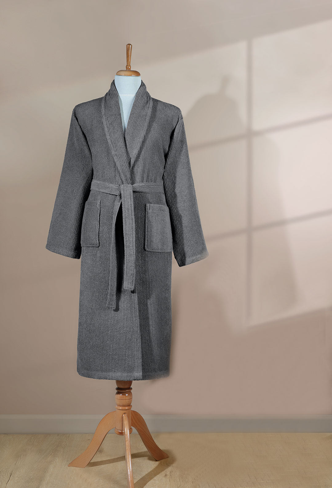 Silver cotton bathrobe