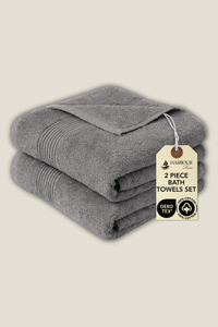 Boulevard Series Silver Grey Bath Towel Sets – Soft & Absorbent | 2 Pieces