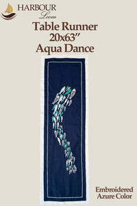 Aqua Dance Azure Colored Table Runner 20x63”