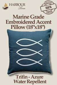 Trifin Azure Color Pillow  Embroidery Cover with Insert 18