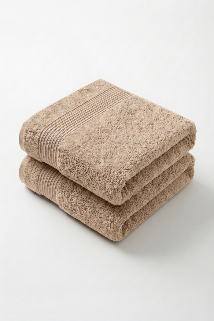Ensemble de serviettes de bain en coton Ivory de la série Boulevard – Douces et absorbantes | 2 pièces
