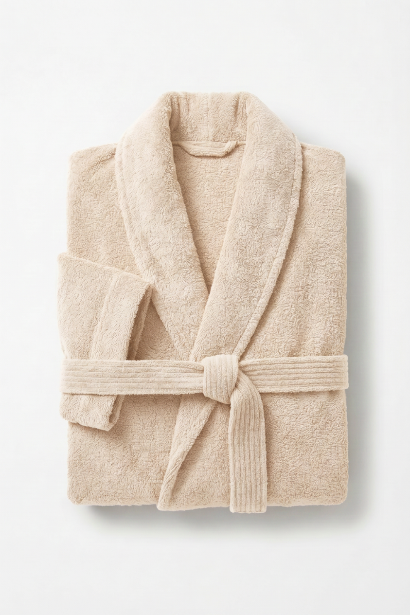 Peignoir Boulevard Ivory en coton éponge à rayures – Doux et absorbant | 1 pièce