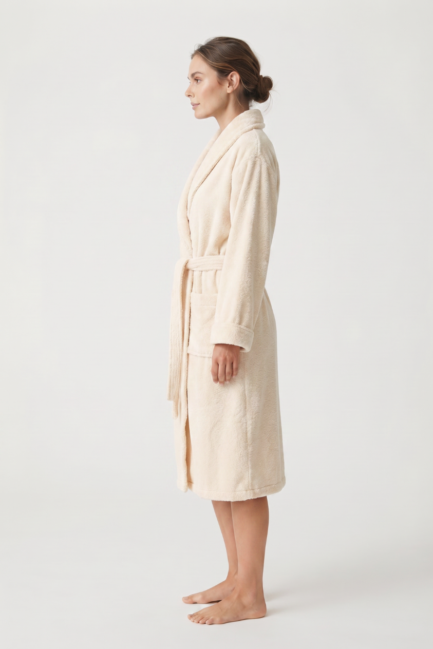 Peignoir Boulevard Ivory en coton éponge à rayures – Doux et absorbant | 1 pièce