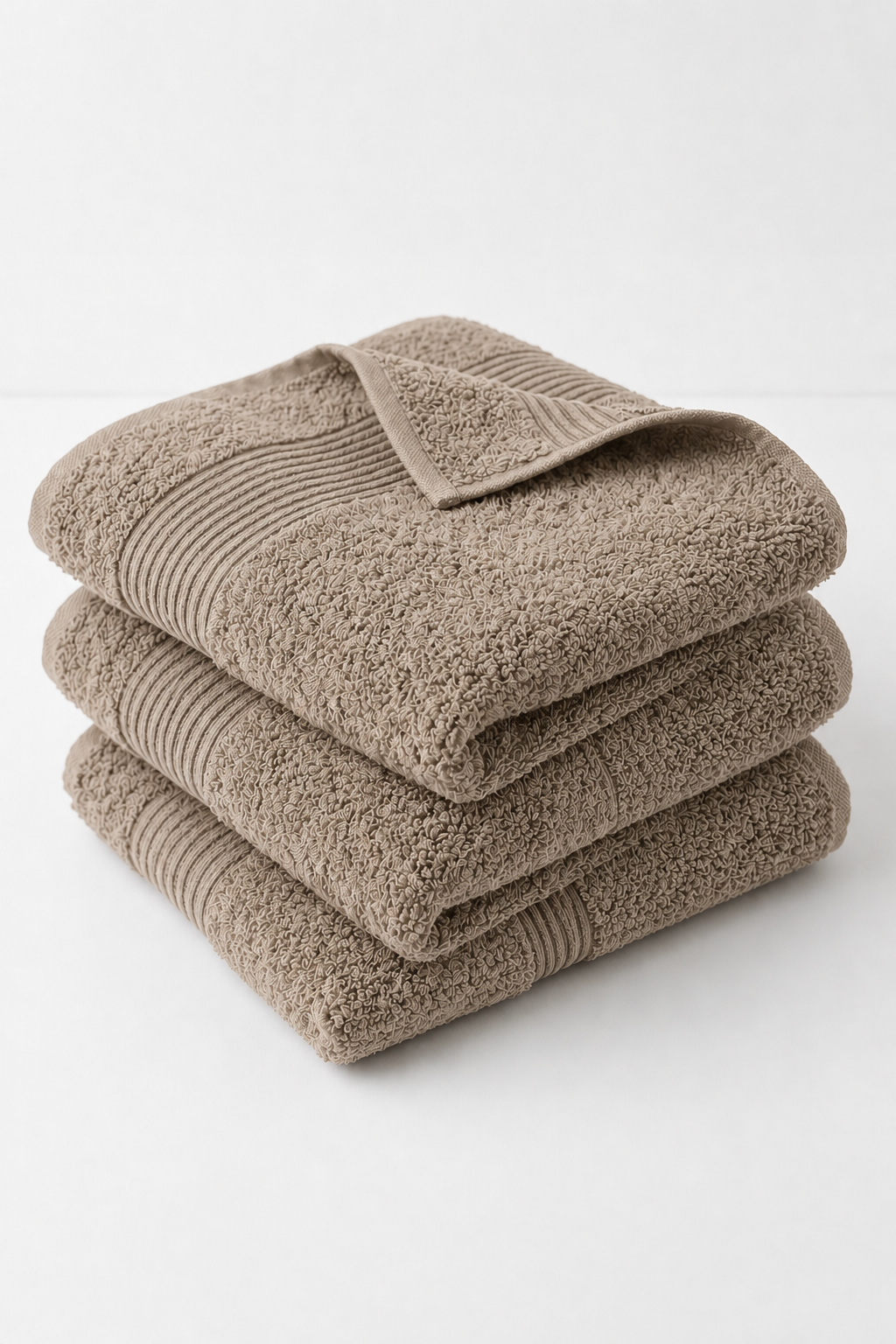 Boulevard Series Taupe Quartz Cotton Hand Towel Sets – Soft & Absorbent | 3 Pieces