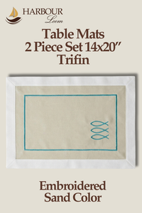 Trifin Sand Colored Place Mat 14x20 | 2 Pieces